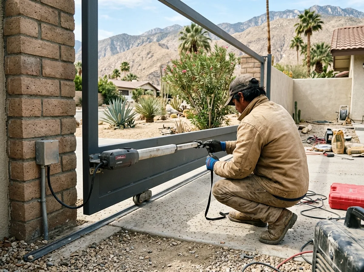 Gate Motor & Opener work by Any Time Gate Repair in the Coachella Valley